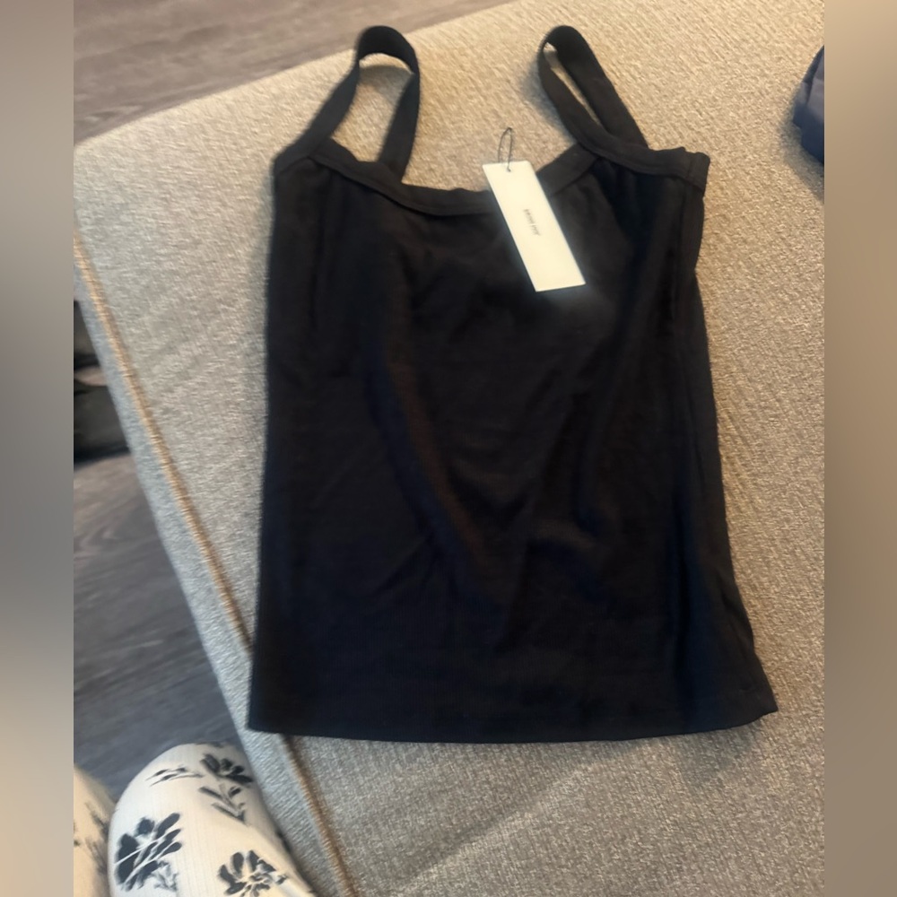 Joah Brown Black Ribbed Camisole Tank